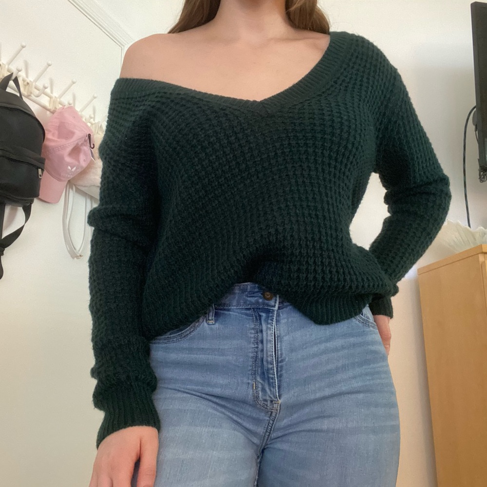 Plunging V-Neck Sweater